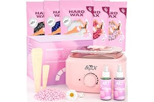 BOYUJK Waxing Kit, Professional Wax Kit for Women and Men with 5 Packs of 100g Wax Beads, Wax Pot, 20 Wax Saticks and 2 Wax Sprays, Hot Waxing Kit for Face, Arms, Legs, Bikini and Full Body Hair Removal