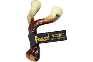 Fuzzl Ultra Tough Nylon Dog Chew Toy - Beef Flavour Wishbone Tough Dog Toys for Extreme & Aggressive Chewers