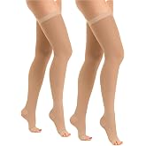 Relaxsan Antithrombosis M0370A Stockings with Lace Open Toe Anti-Embolic Rest K1 Graduated Compression 18-23 mmHg