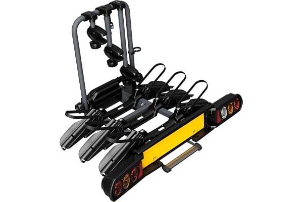 Peruzzo - Porte-vélo sur Attelage Pure Instinct - Transport 3 vélos (60kg Max) - Compatible Fat Bike - Inclinable avec pédale - Câble antivol à clé Inclus - Assemblé et Pliable pour Rangement Facile