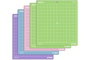 AIRCUT Tappetino da taglio per Cricut Maker/Explore Air 2/Air/One, 12x12 pollici (multicolore, 5PC Multicolore 12"x12")