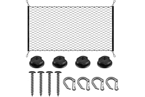 PUERHUACI Rete Bagagliaio Auto,Rete Portaoggetti Auto,Rete Elastica Nylon con Gancio,Fibbia e Vite,Fisso Bagagliaio Reti Portaoggetti Organizer 60 x 80 cm