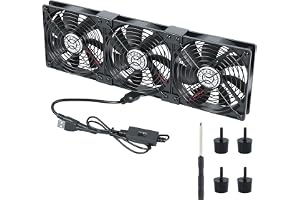 ELUTENG Trippel PC-fläkt 120 mm, DC 12 V 3-växlad justerbar PC-fläkt
