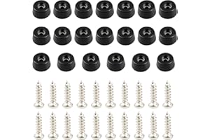 ICELSA 20 Piezas Pies de Goma Redonda, Pies de Goma Antideslizantes Redondos de Goma Negra con Tornillos para Mesa, Silla, Protección de Muebles