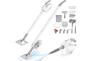 PURESWIRLZ 10-in-1 Steam Mop with Detachable Handheld Steamer, Multi & Up Steamer for Cleaning with 350ml Tank,10s Heat-Up, 7M Cord, 120℃ 1300W Powerful Floor Steam Mop for Hardwood Floors, Grout, Carpet