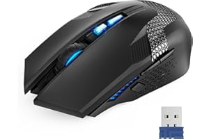 TECKNET Souris Gamer 2.4G, Souris sans Fil 4800 DPI 5 Niveaux Réglables avec Récepteur Nano USB, 8 Boutons Ergonomique Souris pour Gaming, PC et Ordinateur Portable
