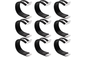 YYIGVMO 9 Pezzi 30mm Fascette Stringitubo in Gomma, Clip a P Rivestite in Gomma, Morsetto a P in Acciaio Inox 304, per Fissare Tubi e Cavi