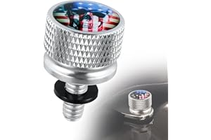 YHTIMIOX Seat Bolt Screw Knurled Stainless Steel Seat Bolt for Harley 1996-2023 (Chrome,Flag Skull)