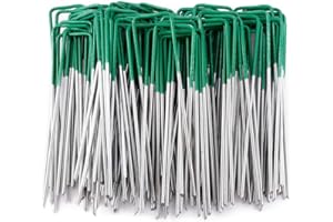 MINSHAM Artificial Grass Turf U Pins Galvanised Metal Pegs Staples Weed Garden Bevelled (U pins, 50, pegs)