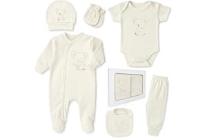 BLUE EYES Set regalo per neonato 100% cotone naturale, corredo di abbigliamento unisex, regalo per neonati 0-4 mesi, koala, 56