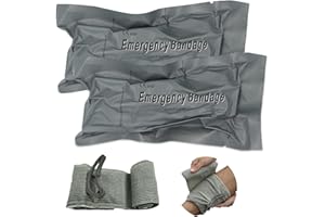 COZII Lot de 2 bandages israéliens de 15,2 cm - Double bandage de compression scellé sous vide - Pansement israélien stérile pour sports de plein air, camping, randonnée, escalade