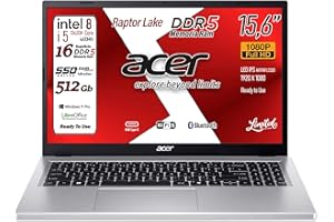 acer Notebook Extensa Intel Core i5-13420H 13Th Raptor Lake, 8Core, Display FullHD 15,6", RAM 16Gb DDR5 4800Mhz, SSD PCIe NVMe 512 Gb, Wi-Fi6, BT, 4 usb di cui 2 USB type-c, Win 11Pro Preconfigurato