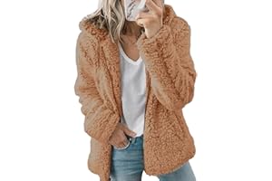 WHZXYDN Nuovo Abbigliamento da Donna con Cappuccio in Pile di Lana Autunno E Inverno Cappotto Caldo Giacca