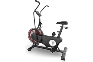 SportPlus | Professional Air Bike con resistencia de aire, opcionalmente con compatibilidad con app, bicicleta estática para HIIT, ordenador de entrenamiento inteligente, cargable hasta 135 kg.