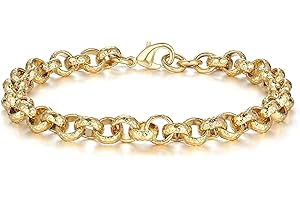 THE BLING KING 8-12mm Gold & Silver Diamond Cut Belcher Bracelet, 6-9 Inch, PVD Gold & Silver Plated – Bling King London