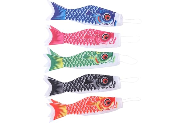 DOITOOL 5 PCS Manches à air Manche a Vent de Jardin Mini Manche a air Poisson pour Indiquer Direction et Force de Vent (40CM)