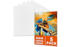 MOKANI Leinwand zum Bemalen Set (5er Pack) – 30 x 40 cm, Vorgespannte Weiße Künstler Canvas Panel Leinwände - 3mm starkem Malkarton -Geeignet für Acryl und Öl Malerei Sowie zum Skizzieren und Zeichnen