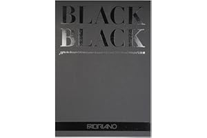 Honsell 19100392 - Fabriano Black Black Block, tiefschwarzes Papier mit matter, unbeschichteter Oberfläche, 300 g/m², DIN A3, 20 Blatt, ideal für Pastelle, Farbstifte und Marker