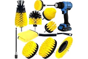 ZZQVIP 10 sztuk akumulatorowych szczotka, elektryczna, do czyszczenia samochodów, opon, płytek, podłóg, kuchni, wanny (żółty)