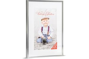 Victoria Collection Nowoczesna aluminiowa ramka na zdjęcia A4 - idealna ramka na zdjęcia, certyfikat, plakat do domu i biura, do zdjęć portretowych i krajobrazowych