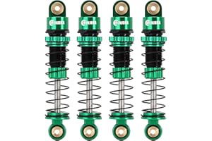 INJORA RC Shocks 39mm - Oil Damper Aluminum Threaded Shock AbsorberUpgrade Parts for Axial 1/24 RC Crawler Car SCX24 Gladiator Deadbolt C10 JLU B17,Green