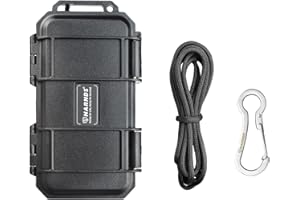 HARNDS Box di Stoccaggio a Prova d'Acqua con Struttura a Tenuta Stagna Box Selvaggio per la Nautica e Gli Sport Acquatici (Nero, 16.5cm x 9.5cm x 4cm)