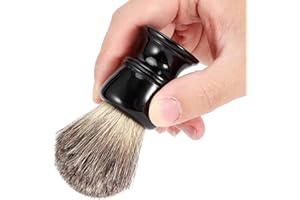 BORDSTRACT Brocha De Afeitar De Tejón Puro, Cepillo de Barba Para Hombres Profesionales, Brocha De Afeitar Para Hombres Con Mango De Madera Para Usar Con Maquinilla De Afeitar
