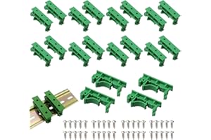 CEMYDEYO PCB DIN C45 Schiene Adapter,20 Stück(10 Sätze) Hutschienen Adapter Kunststoff mit 40 Schrauben,Leiterplatte Montage Halter für 35mm DIN-Schiene