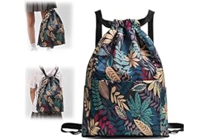 Yeria Sac de Sport à Cordon Grand, Sac à dos de sport de voyage de séparation sec-humide pliable de grande capacité de cordon, sac à dos imperméable pliable de cordon de serrage