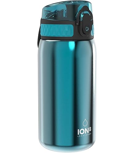 Lässig Drinkfles van roestvrij staal, BPA-vrij, 500 ml, voor kinderen, kleuterschool, kleuterschool, lekvrij, met sportsluiting om te drinken/fles roestvrij staal, Happy Prints Midnight Blue