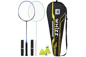 BAIHUALIN WHiZZ Carbon Graphite Badminton Racket, Lightweight Badminton Racquet for Training, Excercise, School Sports, Incl. Shuttlecock, Grip Tape & Carrying Bag