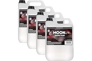 MoonFX Professional Smoke Fluid 20L (4 x 5 Litres) - Pro Fog Fluid that produces high density smoke with long hang time