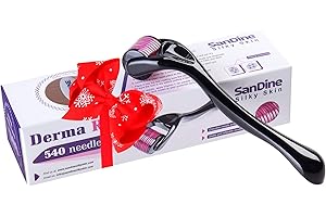 SANDINE SILKY SKIN Needle Roller - Micro Needle Derma Roller - Titanium Needle Roller Face - 540 Micro Needling Skin Care System - Ideal for Keeping Your Skin Young and Radiant - for Silky Smooth and Beautiful Skin