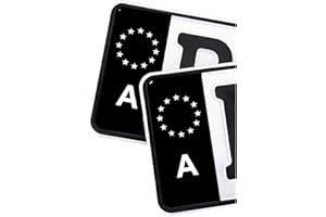 ‎FINEST FOLIA Finest Folia 2 x Kennzeichen Sticker passgenau für EU Feld 11x5cm Design Aufkleber für Nummernschild Folie KFZ Schwarz oder mit Fahne waschstraßenfest R059 (17 Österreich, Classic)