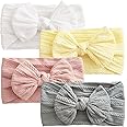 4Pcs Baby Headbands, Newborn Headbands Baby Girl Bows Newborn Baby Headbands Soft Baby Girl Bows Baby Headbands for Girls 6-12 Months