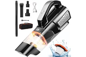 UXWEN Car Hoovers Cordless Powerful, Handheld Vacuum, Rechargeable Hand Held Vacuuming, Powerful Car Hoover Vacuum Cleaner Cordless 10000Pa with 2 Filters for Home/Office/Pet/Car/Hair