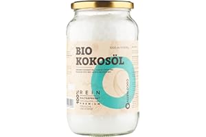 Bio Kokosöl CocoNativo - 1000mL (1L) - Bio Kokosfett, Kokosnussöl, Premium, Nativ, Kaltgepresst, Rohkostqualität, Rein (1000ml) - zum Kochen, Braten und Backen, für Haare und Haut