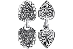 Luvadeyo Lot de 2 clips en métal pour cardigan - Argent antique - Clip rétro - Cape, écharpe, chemise celtique - Vintage - Fermoirs pour femmes