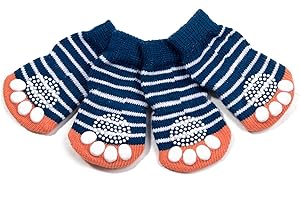 HARFKOKO Pet Heroic Indoor Anti-Rutsch Socken für Hunde und Katzen - 6 Größen von S bis 3XL für kleine-riesige Tiere - Pfotenschutz und Traktion Dank Silikon-Gel