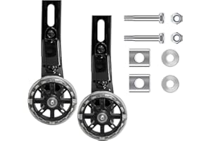 Lolileo Roue de Support pour Enfants,Roue Auxiliaire de Vélo,Roue Lumineuse Silencieuse Auxiliaire de 12 Pouces,Stabilisateur de Vélo pour Garçons Et Filles de 5 à 7 Ans(Noir)