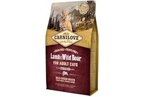 Carnilove Pouch Paté Agneau & Sanglier Stérilisé | 400 g | Aliment complet pour chats | Agneau & Sanglier | Sans céréales | Goût de viande exotique