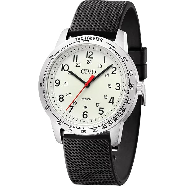 Montre Homme CIVO Acier Inoxydable - Cadran Simple Analogique Quartz, Étanche 3ATM, Bracelet Réglable
