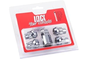 GAsupply 4+1 M12 x 1,5 antifurto Dadi con 1 adattatore, compatibile con la maggior parte dei F-ord Focus Fiesta Nissan Mazda Mitsubishi, sedile conico (cromato)