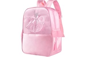 besbomig Girls Ballet Dance Bag Pink Ballerina Princess Shoulder Handbag Children Backpack for Kids Toddler Students Sports Gymnastic Travel Kindergarten Back to School