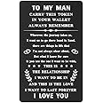 TGCNQ To My Man Wallet Insert, Unique Valentines Gifts for Him Boyfriend, I Love You Gifts for Men Husband, Man Gifts for Christmas Birthday Fathers Day