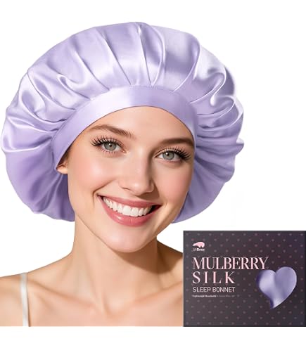 Bonnet De Nuit En Soie De Mûrier 22 Mommes - Pour Cheveux Longs, Bouclés, Frisés | Réduit Frisottis Et Casse | 4 Tailles Au Choix (32 à 80 Cm) - 2