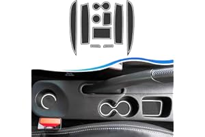 SXCY pour Renault Clio 2013-2019 Tapis Antidérapants, Tapis en Caoutchouc pour Clio 4 Console Centrale, Porte-Gobelet, Boîte de Bras, Porte Intérieure Tasse, Clio 4 Accessoires (Blanc)