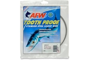 American Fishing Wire Tooth Proof Stainless Steel Single Strand Leader Wire