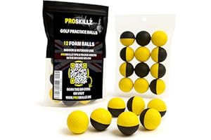 PROSKILLZ UK PRO Practice Foam Golf Balls I True Spin & Feel Practice Golf Balls I Weighted Foam Balls, Ideal for Indoor or Outdoor Training — Great Golf Gift for Men & Women