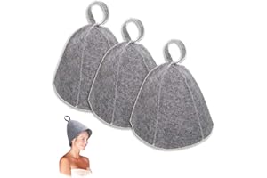 LNGJIN 3 Stücke Saunahut Filz Sauna,Grau Sauna Hut,Saunamütze Filzkappe,Filzkappe Tragbare Sauna für Damen Herren,Filz Sauna Hut,Mütze Saunamütze,Saunakappe,Saunahut aus Wollfilz gegen Hitze